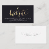 Modern Eenvoudig Script Bruiloft website Insert ka Plaatskaartje (Voorkant / Achterkant)