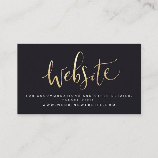 Modern Eenvoudig Script Bruiloft website Insert ka Plaatskaartje (Voorkant)