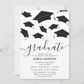 Modern eenvoudig script foto afstudeerfeest kaart (Voorkant)