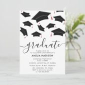 Modern eenvoudig script foto afstudeerfeest kaart (Staand voorkant)