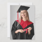 Modern eenvoudig script foto afstudeerfeest kaart (Achterkant)