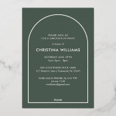 Modern eenvoudig script foto Afstuderen Folie Uitnodiging (Achterkant)