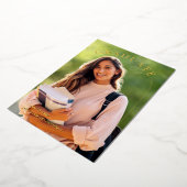 Modern Eenvoudig Script Foto Afstuderen Folie Uitnodiging (Gedraaid)