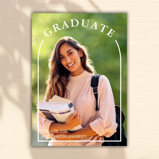 Modern eenvoudig script foto Afstuderen Kaart