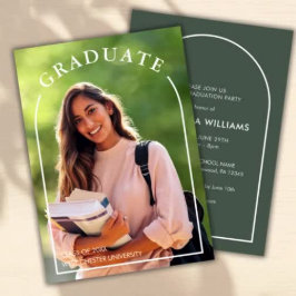 Modern eenvoudig script foto Afstuderen Kaart