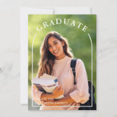 Modern eenvoudig script foto Afstuderen Kaart (Voorkant)