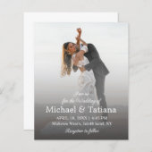 Modern eenvoudig script foto bruiloft uitnodiging (Voorkant / Achterkant)