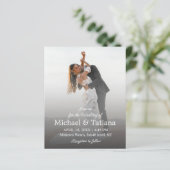 Modern eenvoudig script foto bruiloft uitnodiging (Staand voorkant)