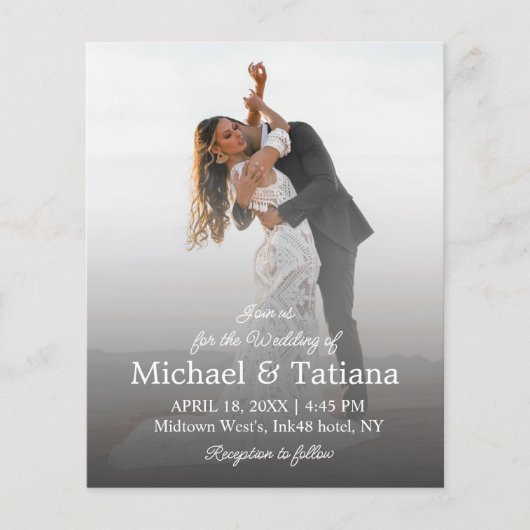 Modern eenvoudig script foto bruiloft uitnodiging (Voorkant)