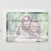 Modern eenvoudig script foto repetitie diner kaart (Voorkant)