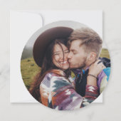 Modern Eenvoudig Script & Foto Unieke Ronde Huweli Kaart (Achterkant)