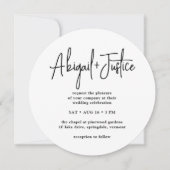 Modern Eenvoudig Script & Foto Unieke Ronde Huweli Kaart (Voorkant)