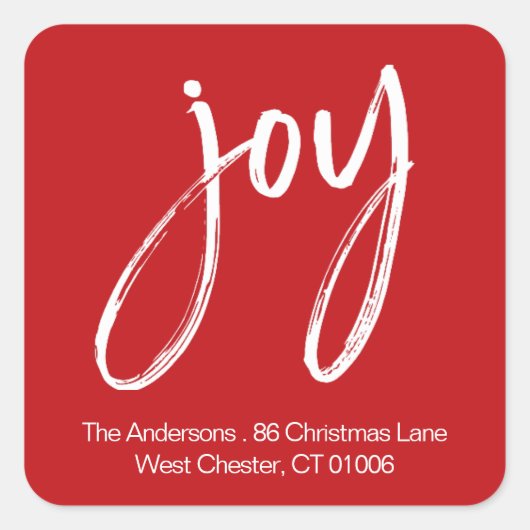 Modern eenvoudig script kerstretouradres vierkante sticker (Voorkant)