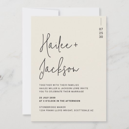 Modern eenvoudig script met fotominimalistische br kaart (Voorkant)