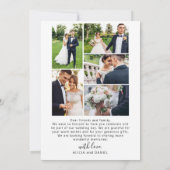Modern eenvoudig script multi foto bruiloft bedankkaart (Achterkant)