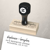 Modern eenvoudig script naam bruiloft retour adres rubberstempel