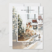 Modern Eenvoudig Script Overlay 4 Foto Kerstmis Feestdagenkaart (Voorkant)