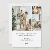 Modern Eenvoudig Script Overlay 4 Foto Kerstmis Feestdagenkaart (Achterkant)