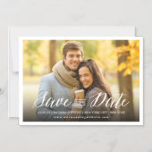 Modern eenvoudig script Sla de datum foto magnetis Magnetische Uitnodiging (Voorkant)