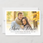 Modern eenvoudig script slaat de datumfoto op magnetische uitnodiging (Voorkant)