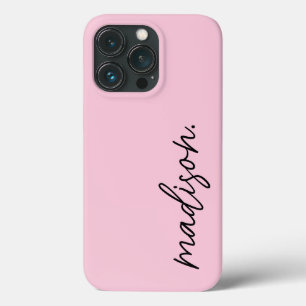 Modern eenvoudig script trendy stijlvol blush roze Case-Mate iPhone case