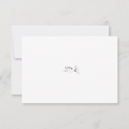 Modern eenvoudig script trouwfoto bedankkaart (Achterkant)