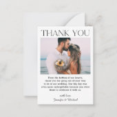 Modern eenvoudig script trouwfoto dank u notitiekaartje (Voorkant)