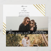 Modern Eenvoudig Script Twee Fotogalerij QR CODE Save The Date (Voorkant / Achterkant)