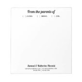 Modern eenvoudig script van de ouders van  notitieblok (Voorkant)