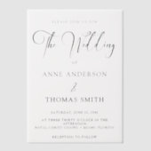 Modern Eenvoudig Script Wedding Ovelay Vellum Uitnodigingen (Voorkant)