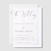 Modern Eenvoudig Script Wedding Ovelay Vellum Uitnodigingen (Offset)