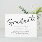 Modern Eenvoudig Script Zwart Wit Foto Afstuderen Aankondiging (Staand voorkant)