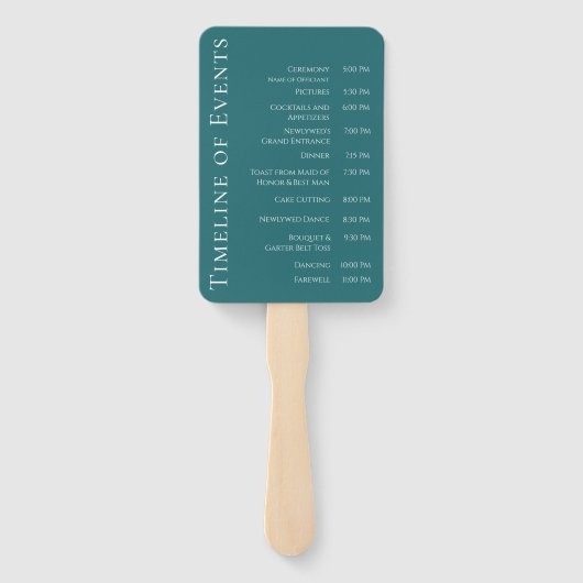 Modern Eenvoudig Smaragd Groen-Bruiloft- Handwaaier (Achterkant)