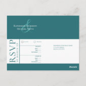 Modern Eenvoudig Smaragd Groen-RSVP-Bruiloft- Briefkaart (Achterkant)