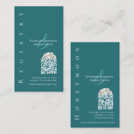 Modern Eenvoudig Smaragdgroen—Huwelijksregister- Visitekaartje