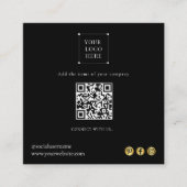 Modern eenvoudig social media qr code Visitekaartj Vierkante Visitekaartje (Voorkant)