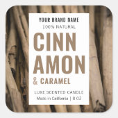 Modern eenvoudig soja kaars vierkant label met fot (Voorkant)