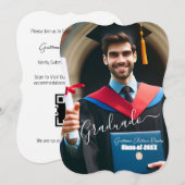 Modern eenvoudig Spaans fotoscript Afstudeerder Kaart (Voorkant / Achterkant)