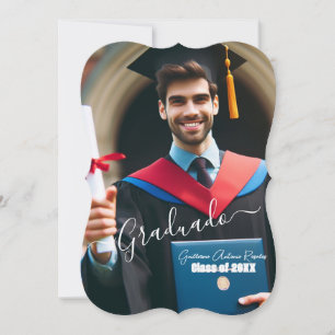 Modern eenvoudig Spaans fotoscript Afstudeerder Kaart