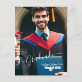 Modern eenvoudig Spaans fotoscript Afstudeerder ui Aankondigingskaart (Voorkant)