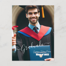 Modern eenvoudig Spaans fotoscript Afstudeerder ui Aankondigingskaart