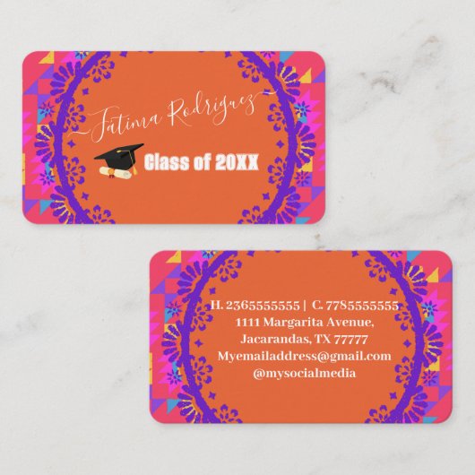 Modern eenvoudig Spaans Visitekaartje (Voorkant / Achterkant)