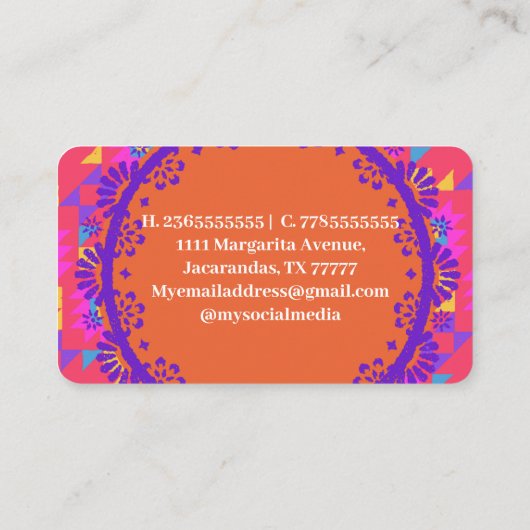 Modern eenvoudig Spaans Visitekaartje (Achterkant)