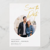 Modern Eenvoudig sparen de Datum Folie Uitnodiging (Voorkant)