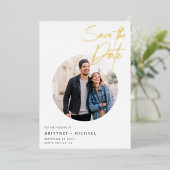 Modern Eenvoudig sparen de Datum Folie Uitnodiging (Staand Voorkant)