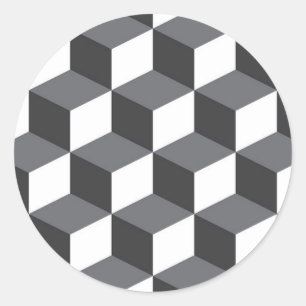 Modern, eenvoudig, stadsculppatroon ronde sticker