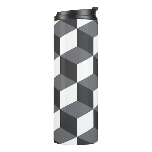 Modern, eenvoudig, stadsculppatroon thermosbeker (Gedraaid links)