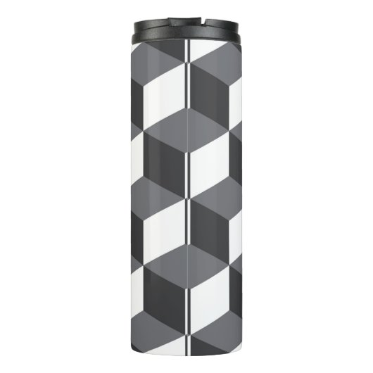 Modern, eenvoudig, stadsculppatroon thermosbeker (Achterkant)