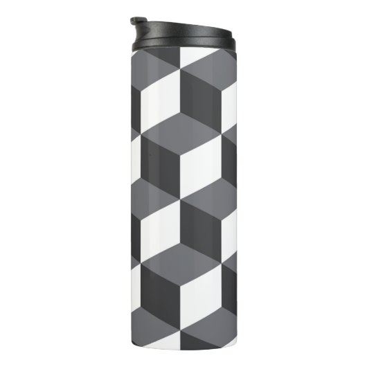 Modern, eenvoudig, stadsculppatroon thermosbeker (Geroteerd rechts)