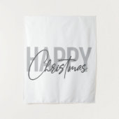 Modern, eenvoudig, stadsplanning, prettig kerstfee wandkleed (Voorkant)